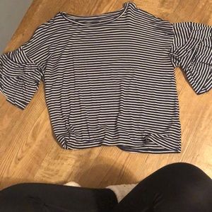 Striped navy blue and white top